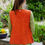 Thumbnail: Reversible orange ikat cardigan