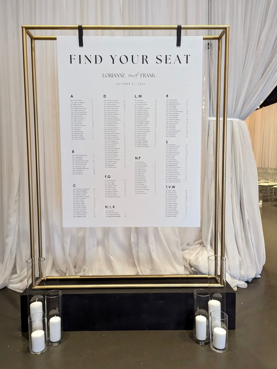 Minimalist Seating Chart