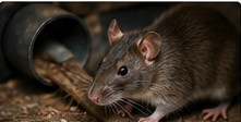 Rodent near a structure for rodent control in Prince Edward County