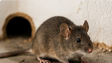 House mouse near an entry point for mouse control in Belleville