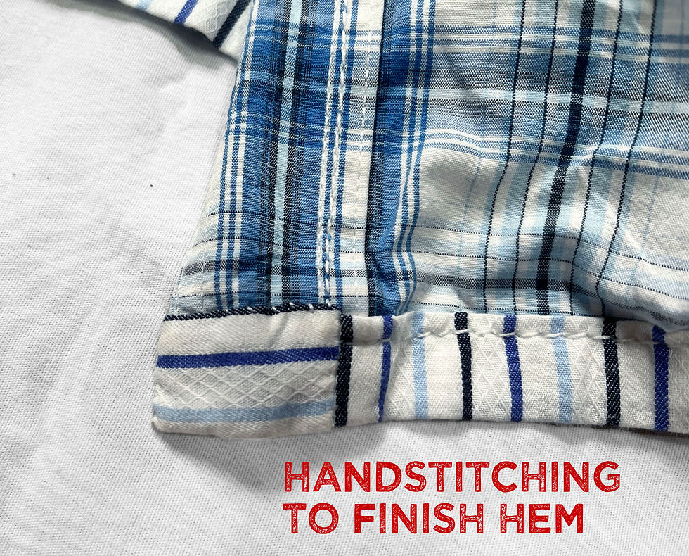 Thumbnail: Medium blue plaid snap button on blue striped shirt
