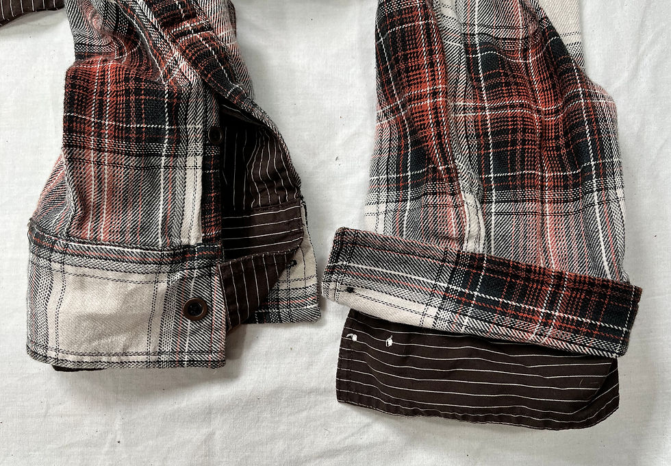 Thumbnail: XL maroon plaid and brown shirt