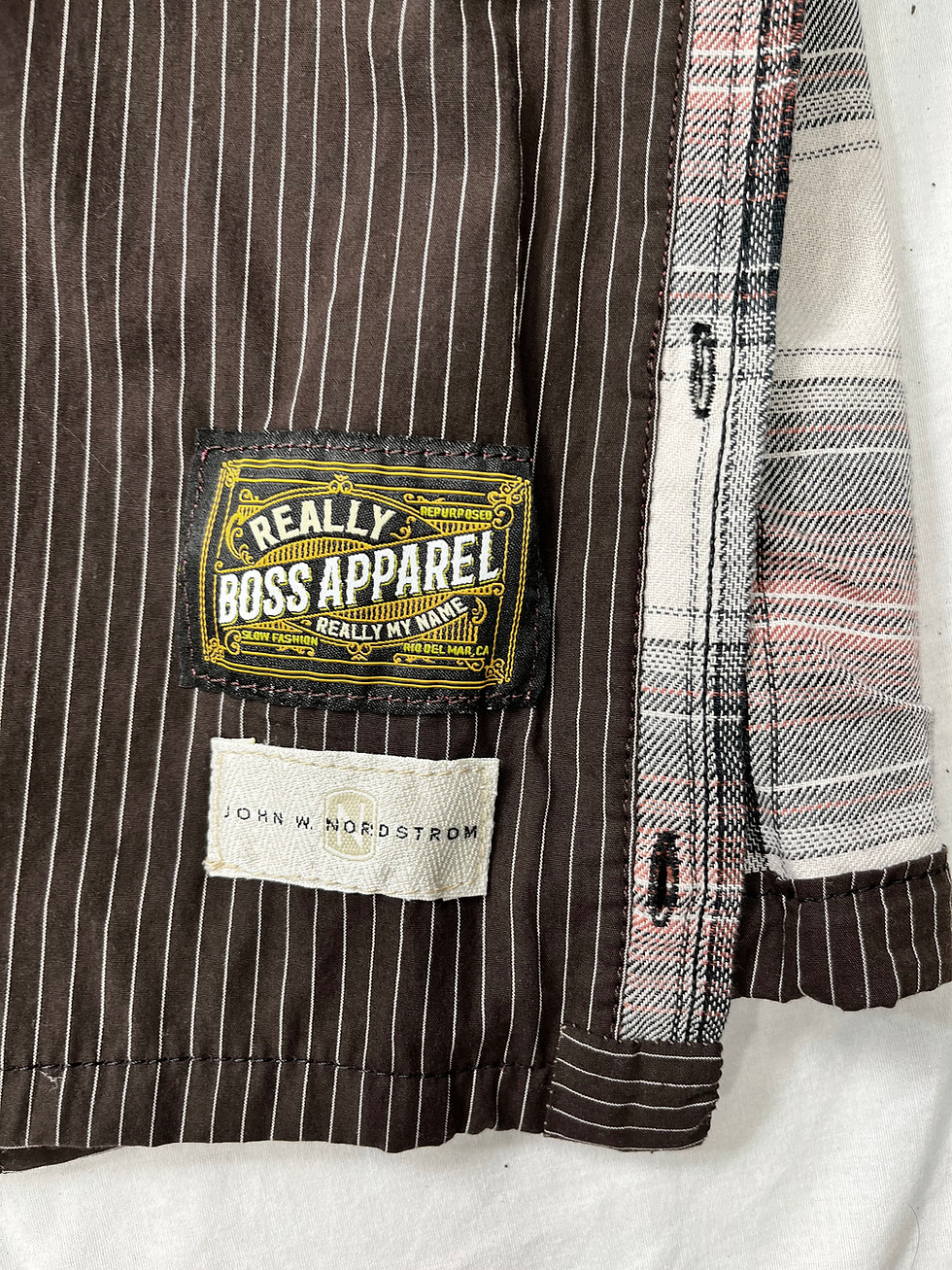 Thumbnail: XL maroon plaid and brown shirt
