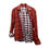 Thumbnail: Medium rust plaid and red checked shirt