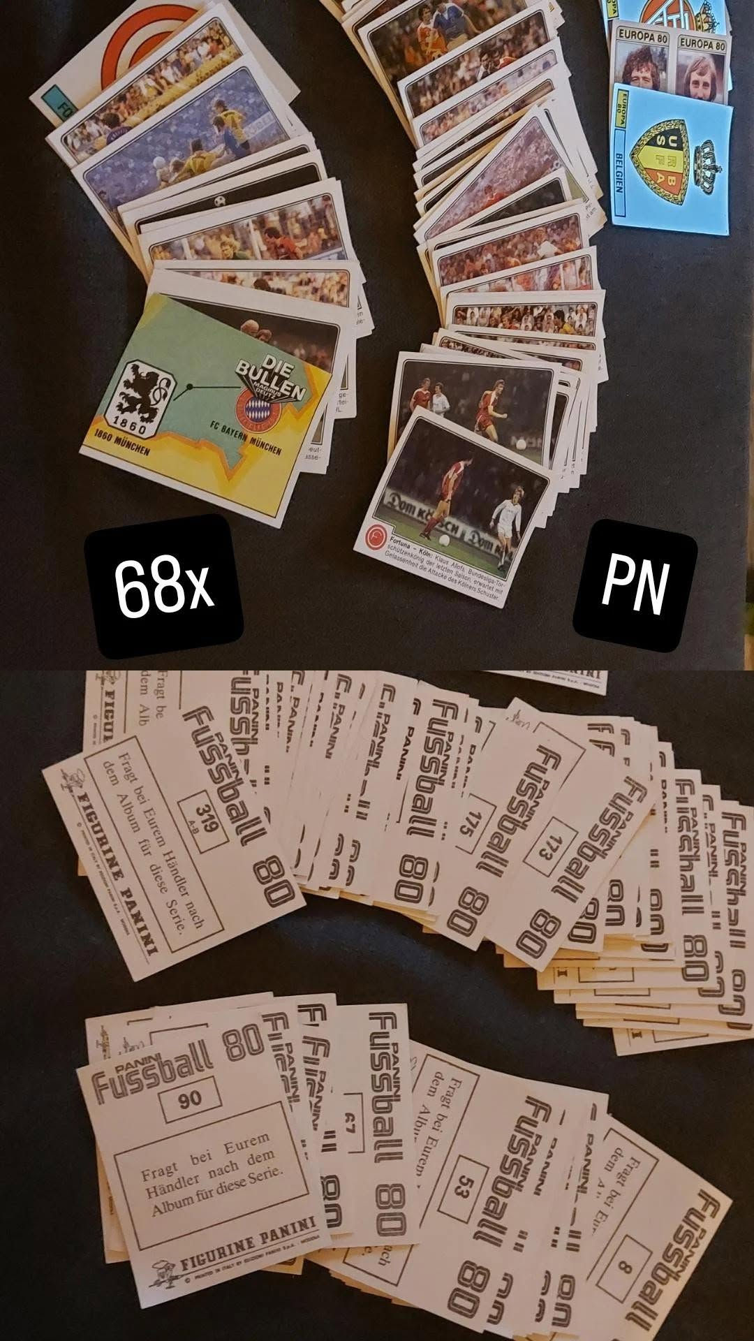 68x Panini Sticker Fussball 80 Bundesliga ungeklebt!