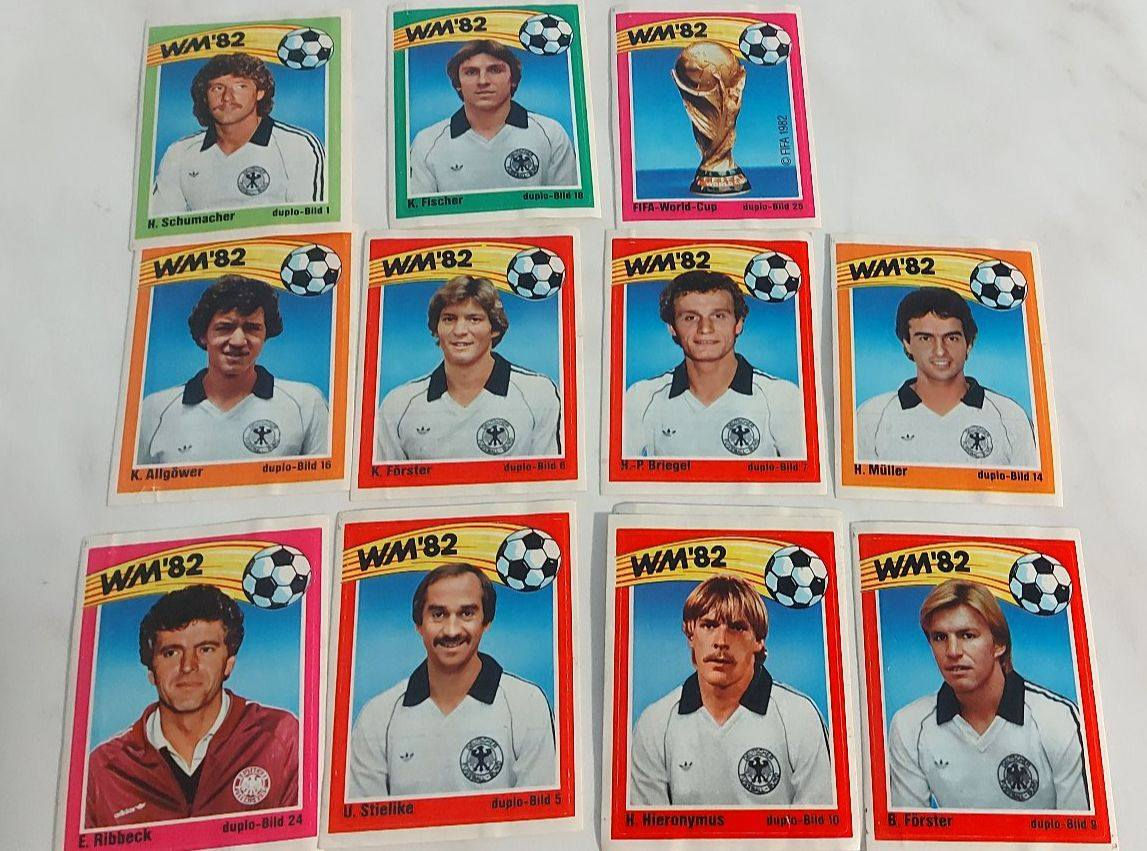 11x Duplo Ferrero Sticker Fussball WM 82 ungeklebt!