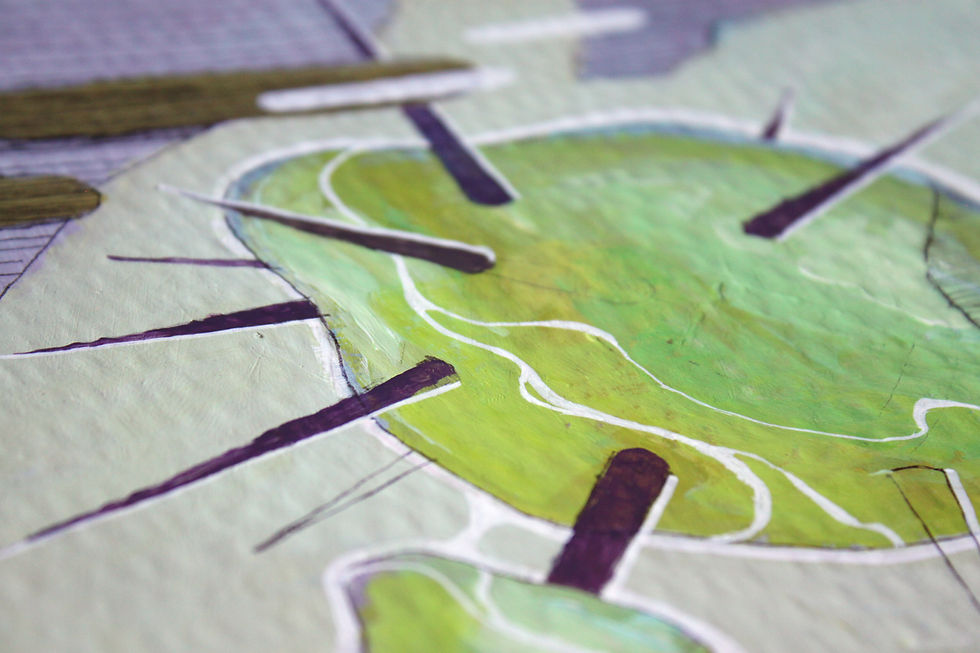 closeup of a painting