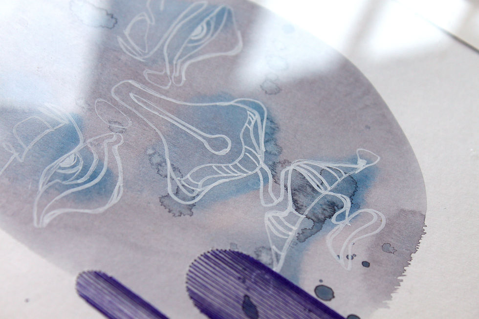 close up of a painting
