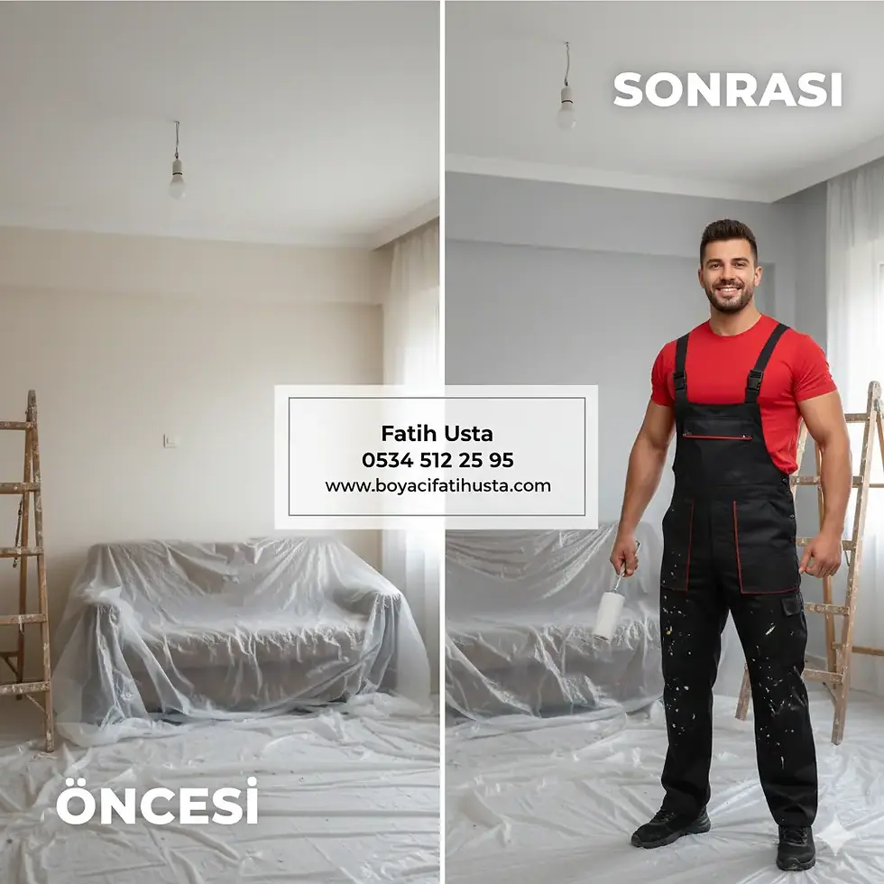 Beykent boya badana hizmeti öncesi ve sonrası çalışması, Boyacı Fatih Usta.