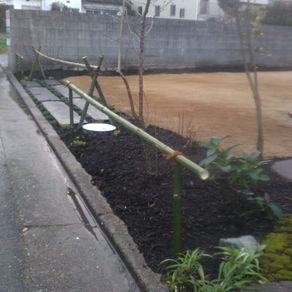 竹柵設置　風呂作り11