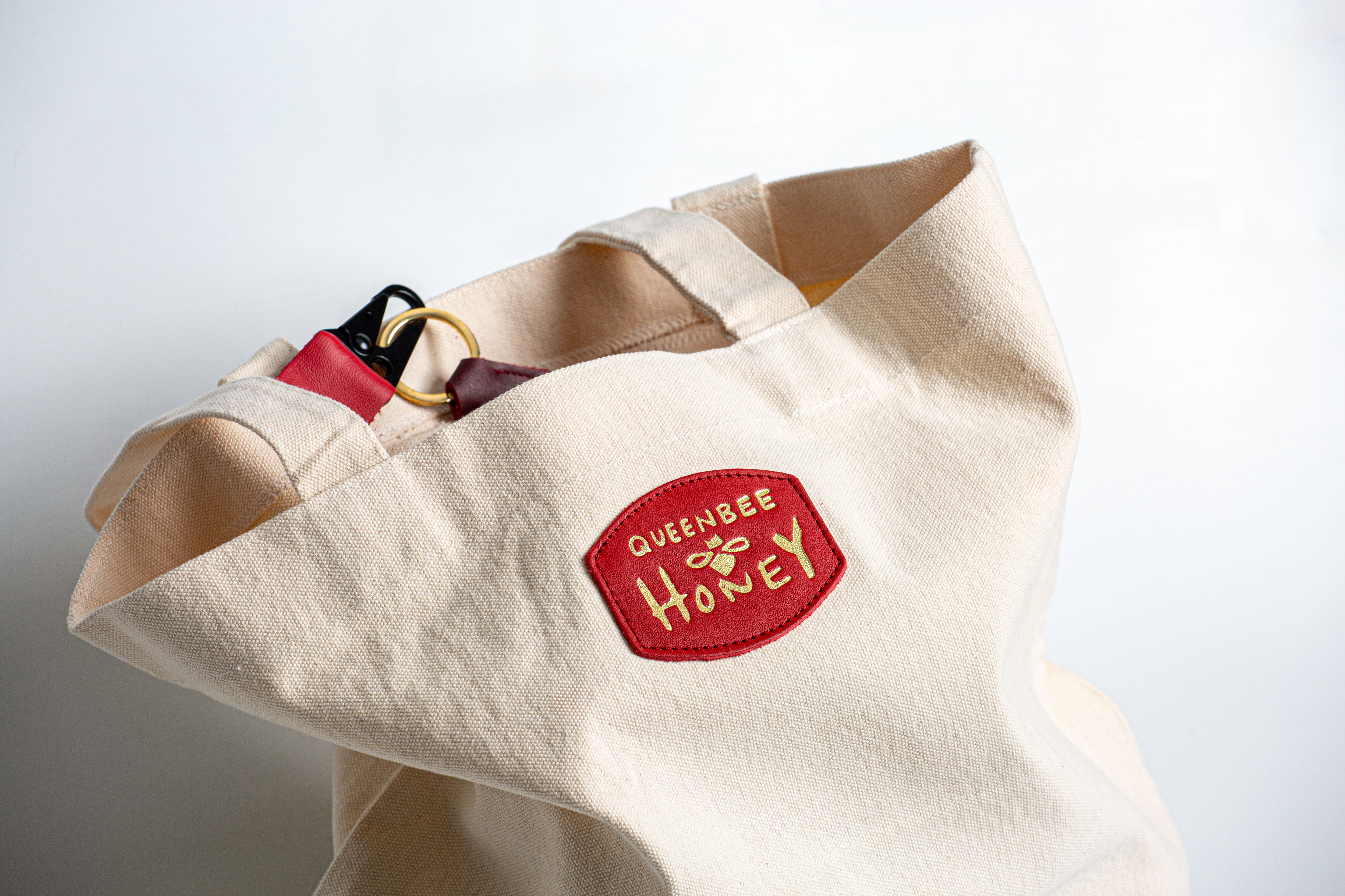Tote Abejas - Bolsa loneta con porta llaves piel