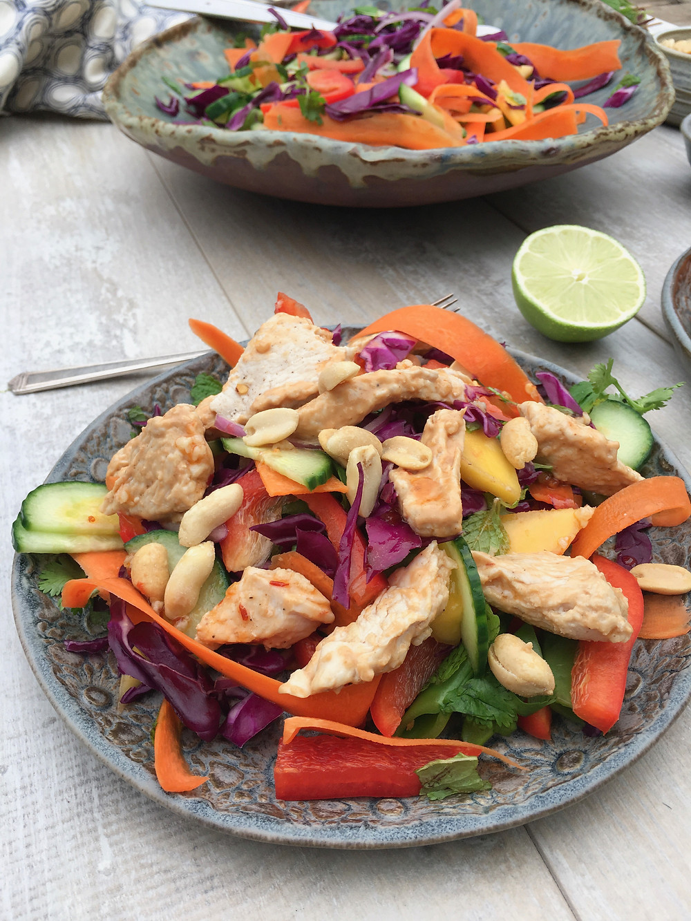 salad with turkey and peanuts