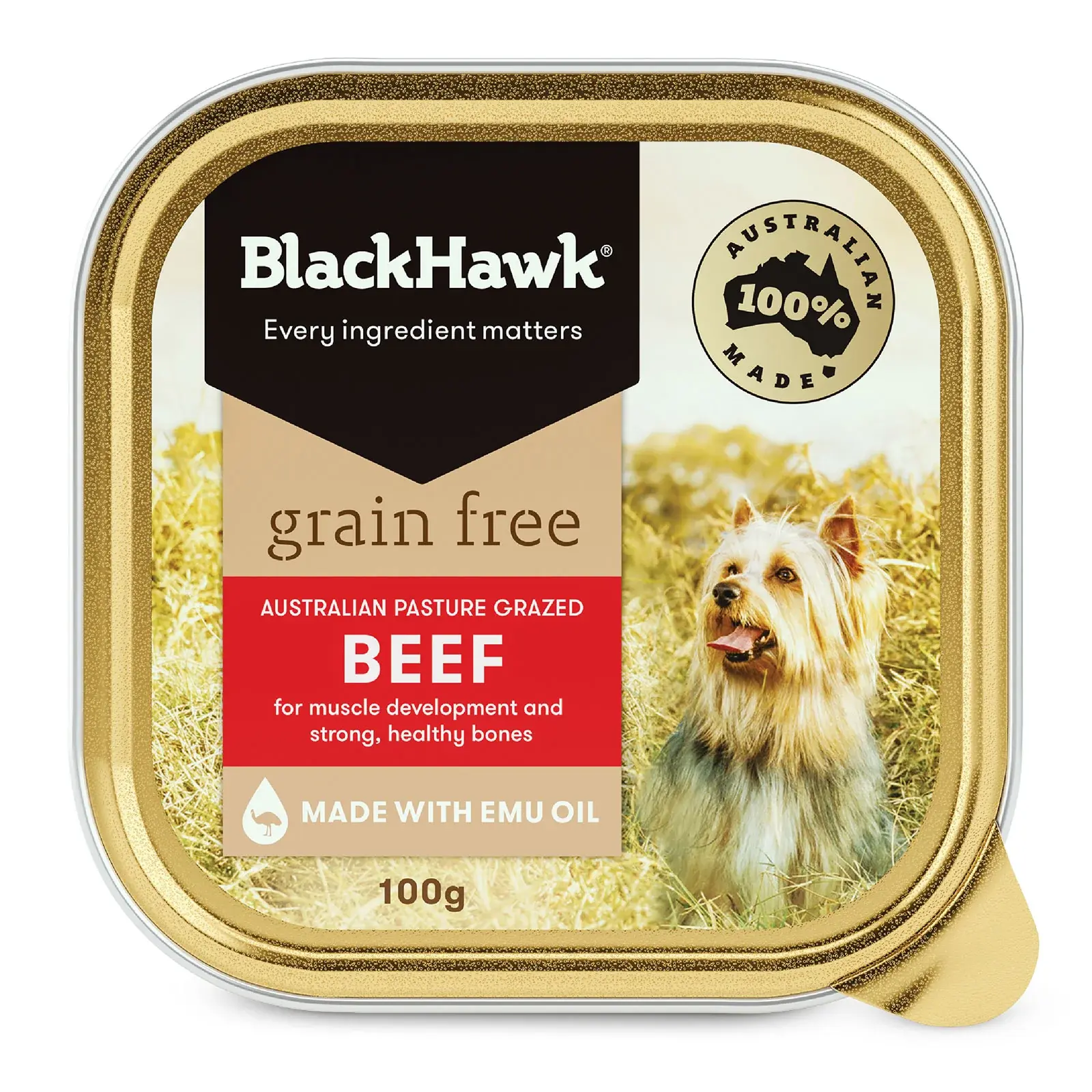 Dog Grain Free Beef 100g- BLACK HAWK - WP