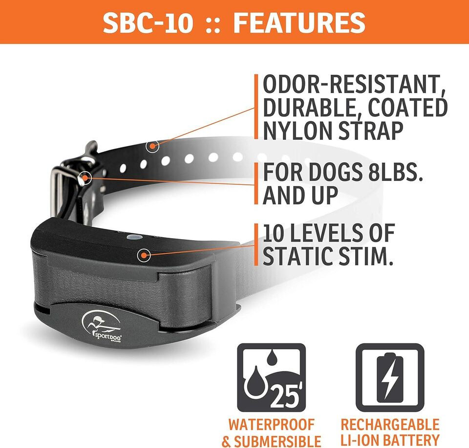 Thumbnail: SportDOG SBC-10-E NoBark Anti-Bark Dog Collar Black - PETSAF