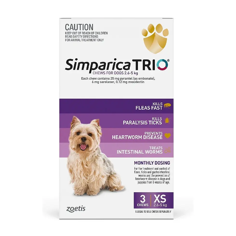 Simparica Trio 2.6-5kg Purple 3PK-ZOETIS