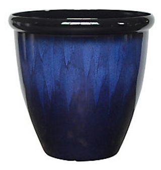 blue planter curb appeal