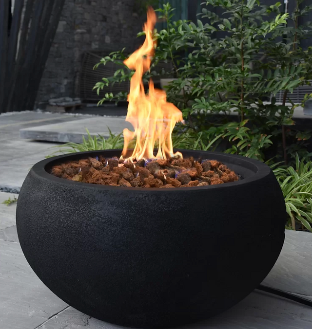 concrete fire pit black