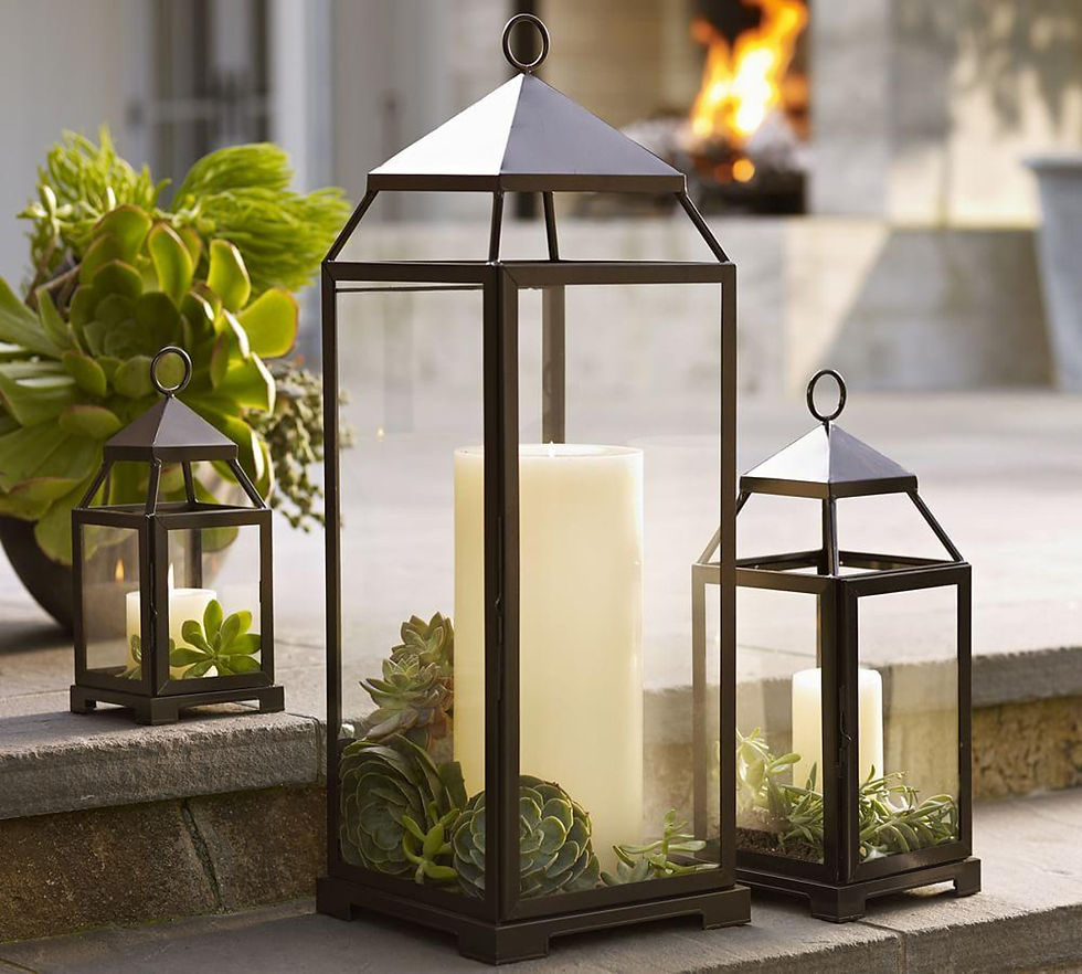 outdoor hurricane light candles exterior decor