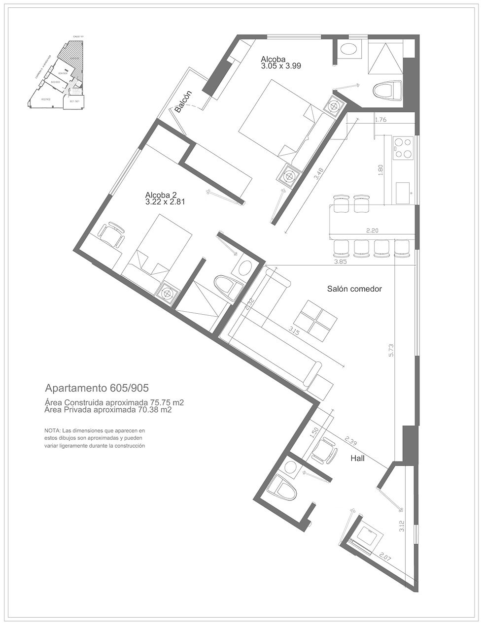NQS-101 Apt. 605 a 905
