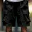 섬네일: [UBSP-018] Men's Cargo Bermuda Shorts - Black