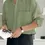 섬네일: [UBSH-001] Plain Collared Daily Simple Long Sleeve Shirt - Green