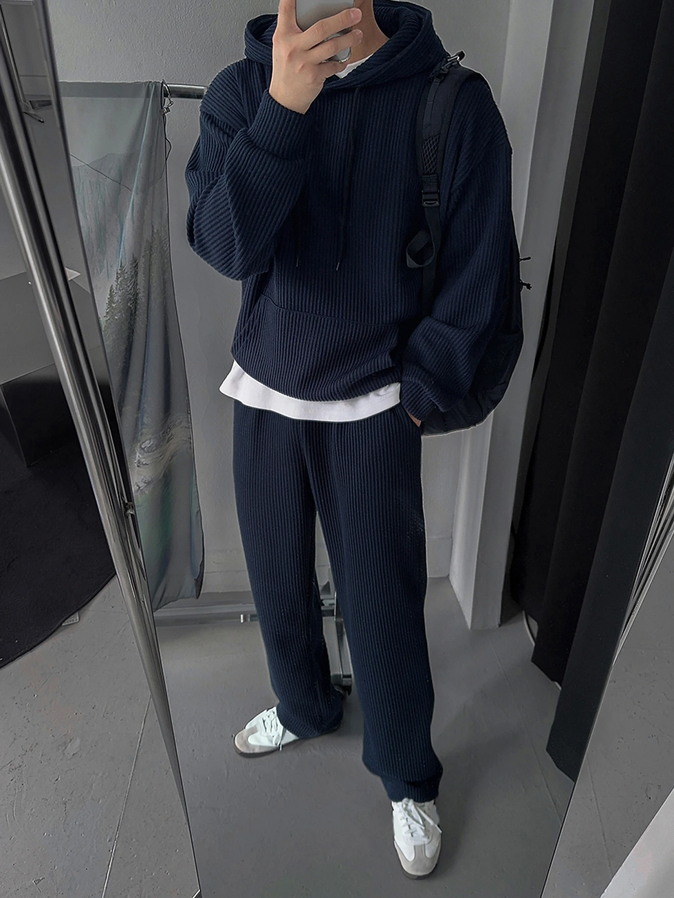 Thumbnail: [UBSU-011] Relaxed Fit Ribbed Two-Piece Set