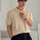 섬네일: [UBSS-005] Half-Placket Ribbed Knitted Short Sleeve
