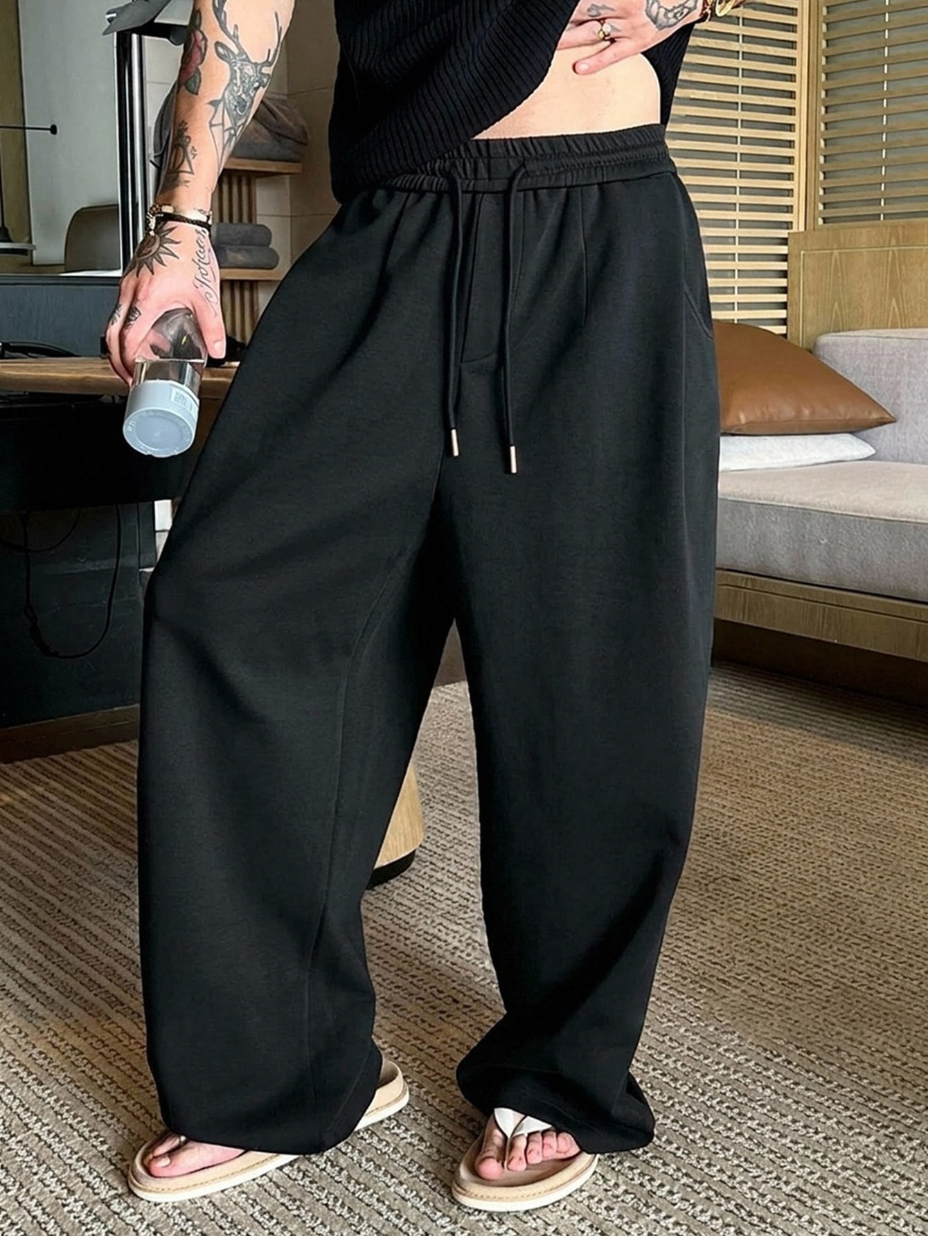 [UBLP-076] Loose Fit Sweatpants - Black