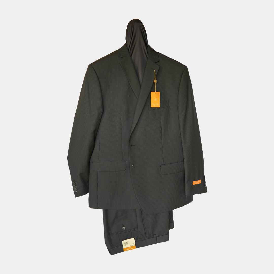 Franco Tassi Stripe Black Suit