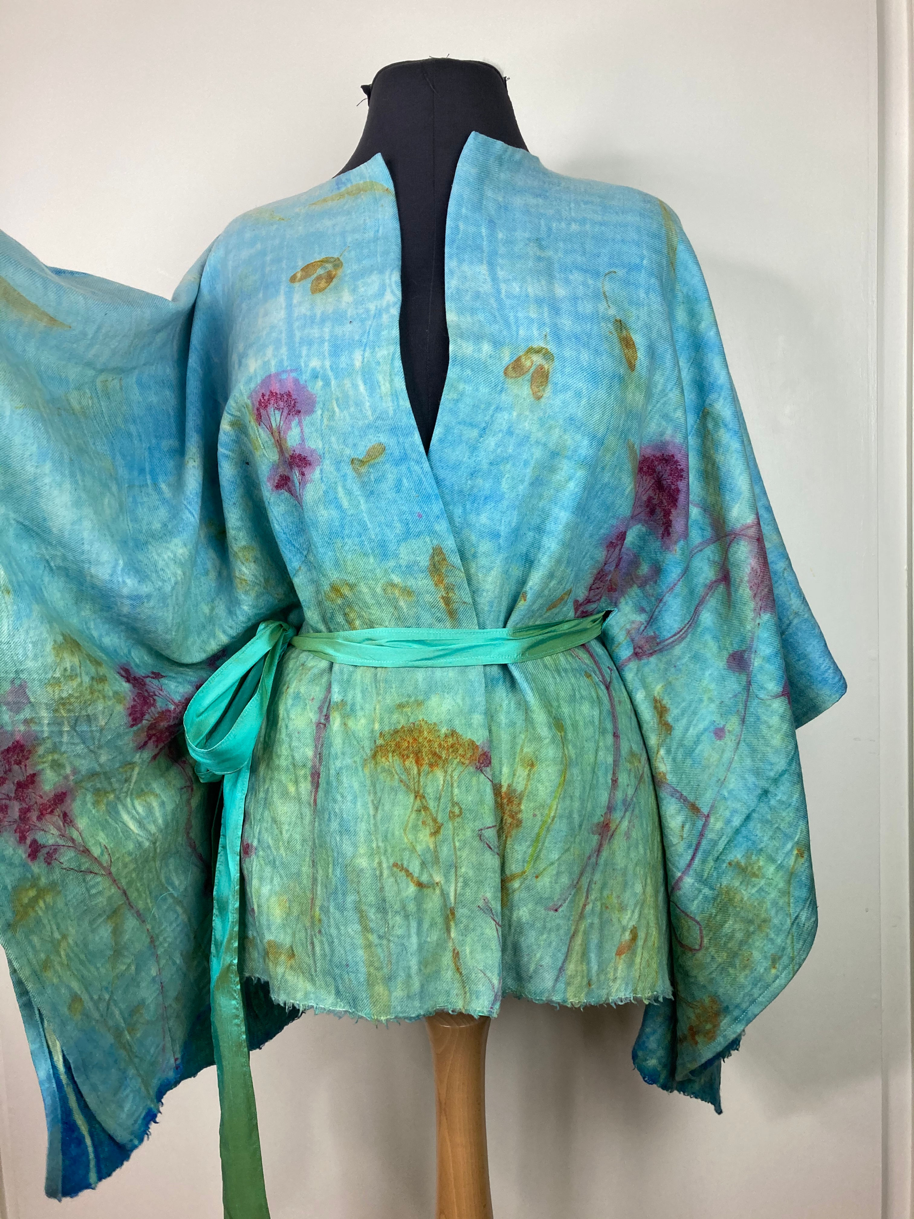 Bright skies Serape/housecoat/wrap