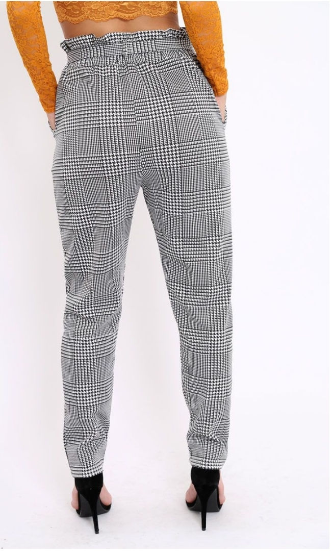 Thumbnail: CIGARETTE BLACK GINGHAM TROUSERS