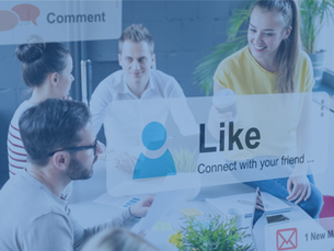 Business professionals discussing employee online behavior and social media interactions