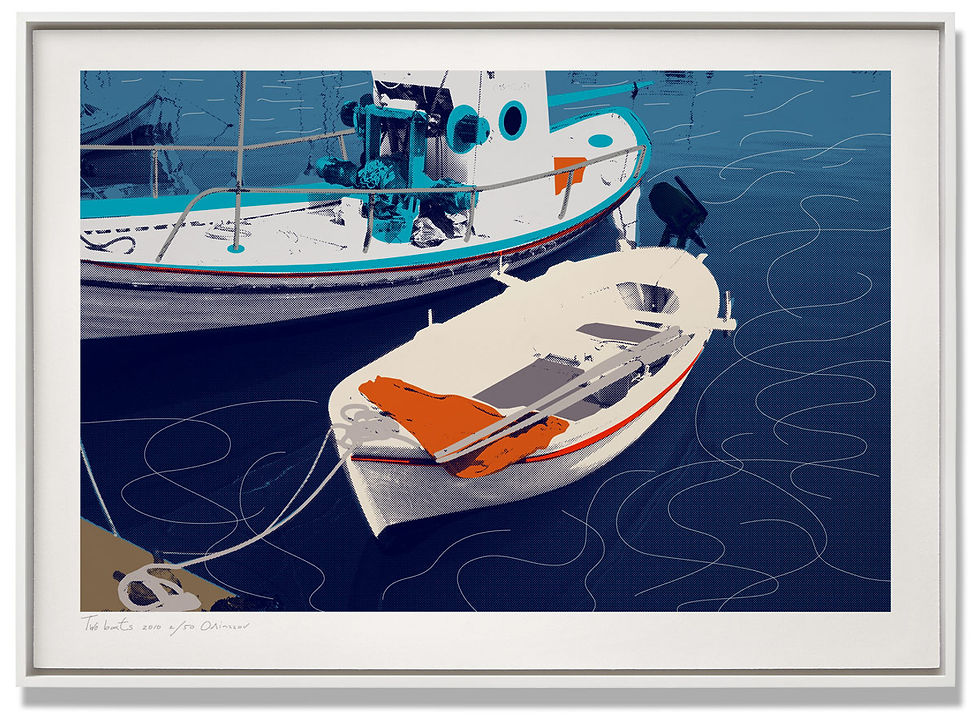 Thumbnail: Art print Fishing boats frame