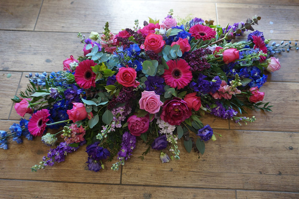 Blue, Pink & Purple Casket Spray