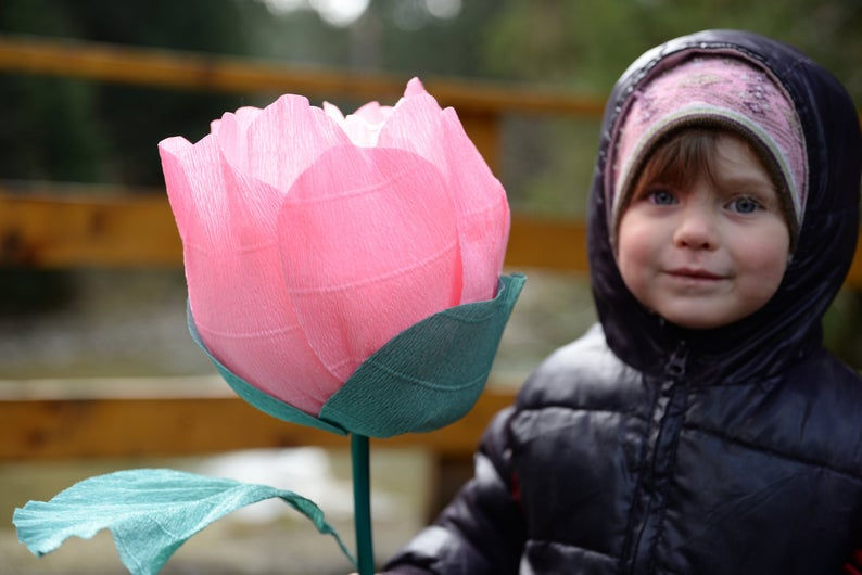 Прев'ю: Гігантський паперовий бутон півонії на стеблі