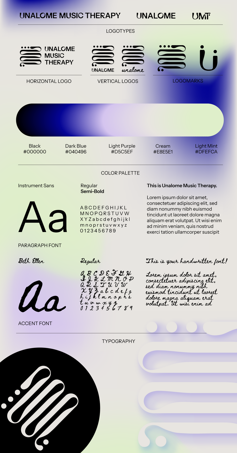Unalome Guidelines Sheet/ short document before creating in-depth brand book.