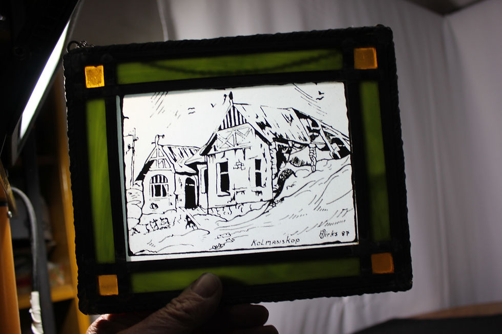 Thumbnail: LED Nickel and Colour Glass Frame "Kolmanskop" HDirks 1987 etched on glass