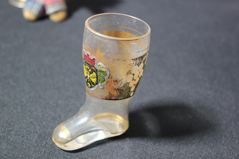 Thumbnail: Small Liquer or Shooter Glass German Beerfoot Rare