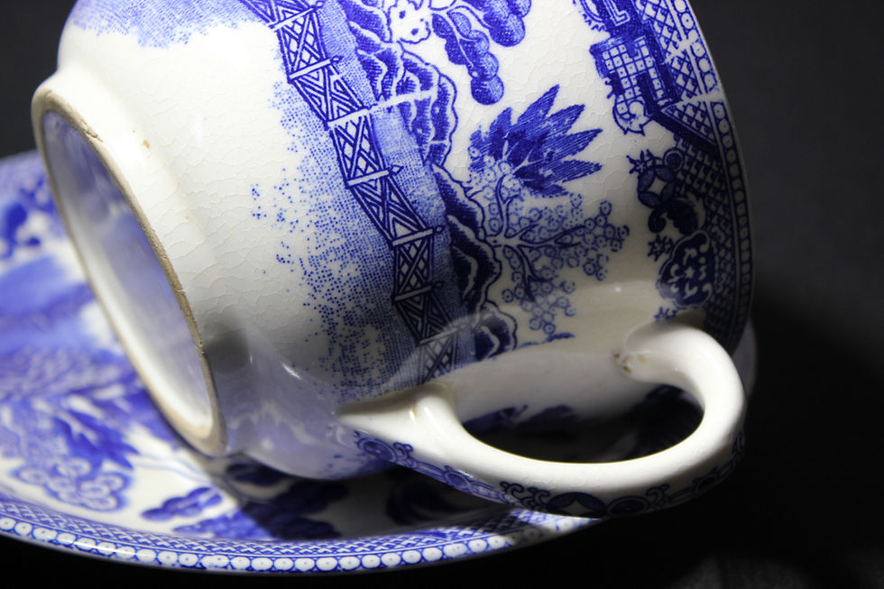 Thumbnail: Japanese Blue Willow Jumbo Cup and Saucer