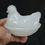 Thumbnail: Vintage Milk White Pressed Glass Chicken / Hen Nest Lidded Dish