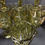 Thumbnail: 11 X JOB LOT VINTAGE OLIVE GREEN HEAVY SET WINE GLASSES PRESSED. AS NEW