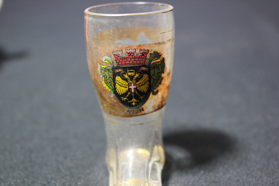 Thumbnail: Small Liquer or Shooter Glass German Beerfoot Rare