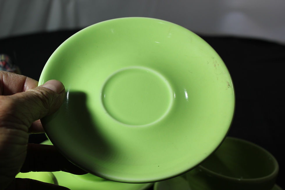 Thumbnail: Set of 4 Lime Green cups and saucers