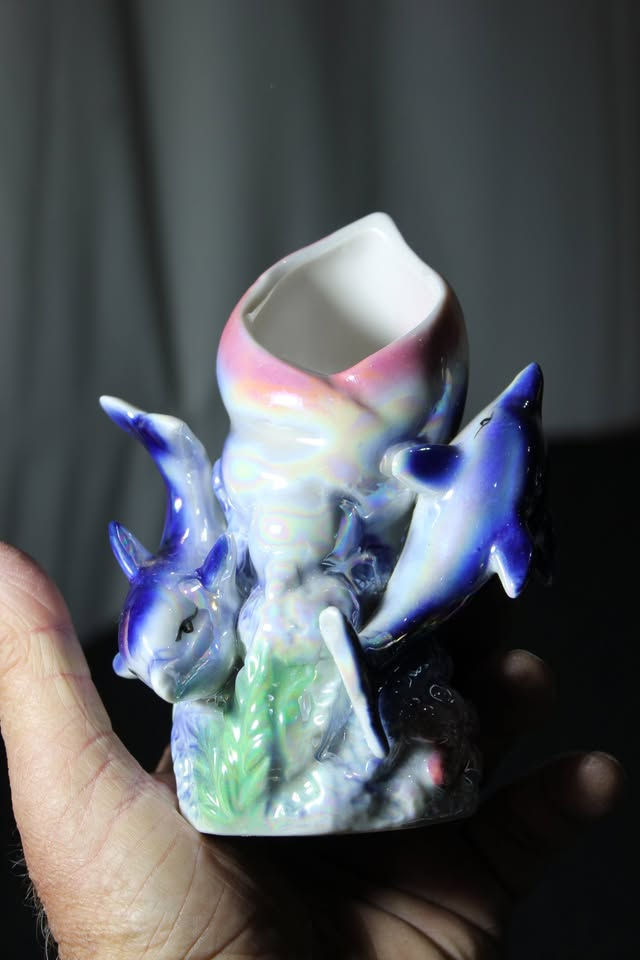 Thumbnail: JAPANESE LUSTREWARE DOLPHIN ORNAMENT