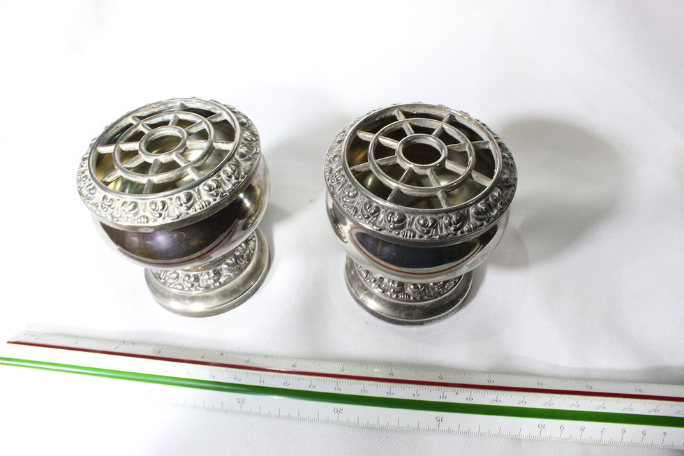 Thumbnail: (41) Rose Bowls Silver Plated Pair