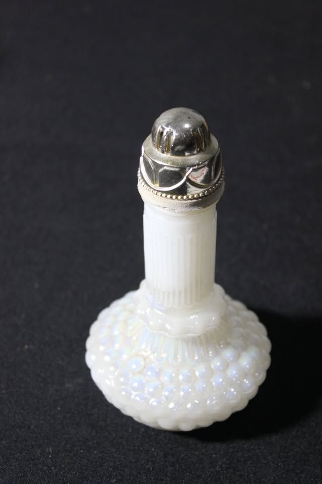 Vintage lustreware iridescent bobble glass fragrance diffuser bottle FREE PUDO
