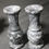 Thumbnail: 2 X VINTAGE BLACK STONE CARVED VASES