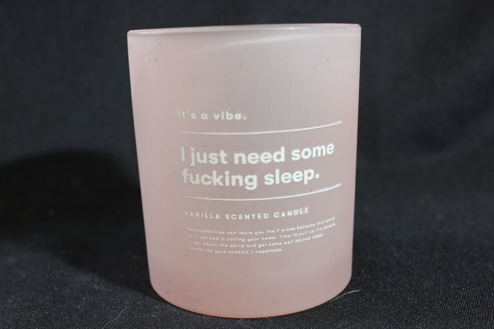 Thumbnail: PINK FROSTED GLASS SCENTED CANDLE GLASS " READ THE INSCRIPTION"