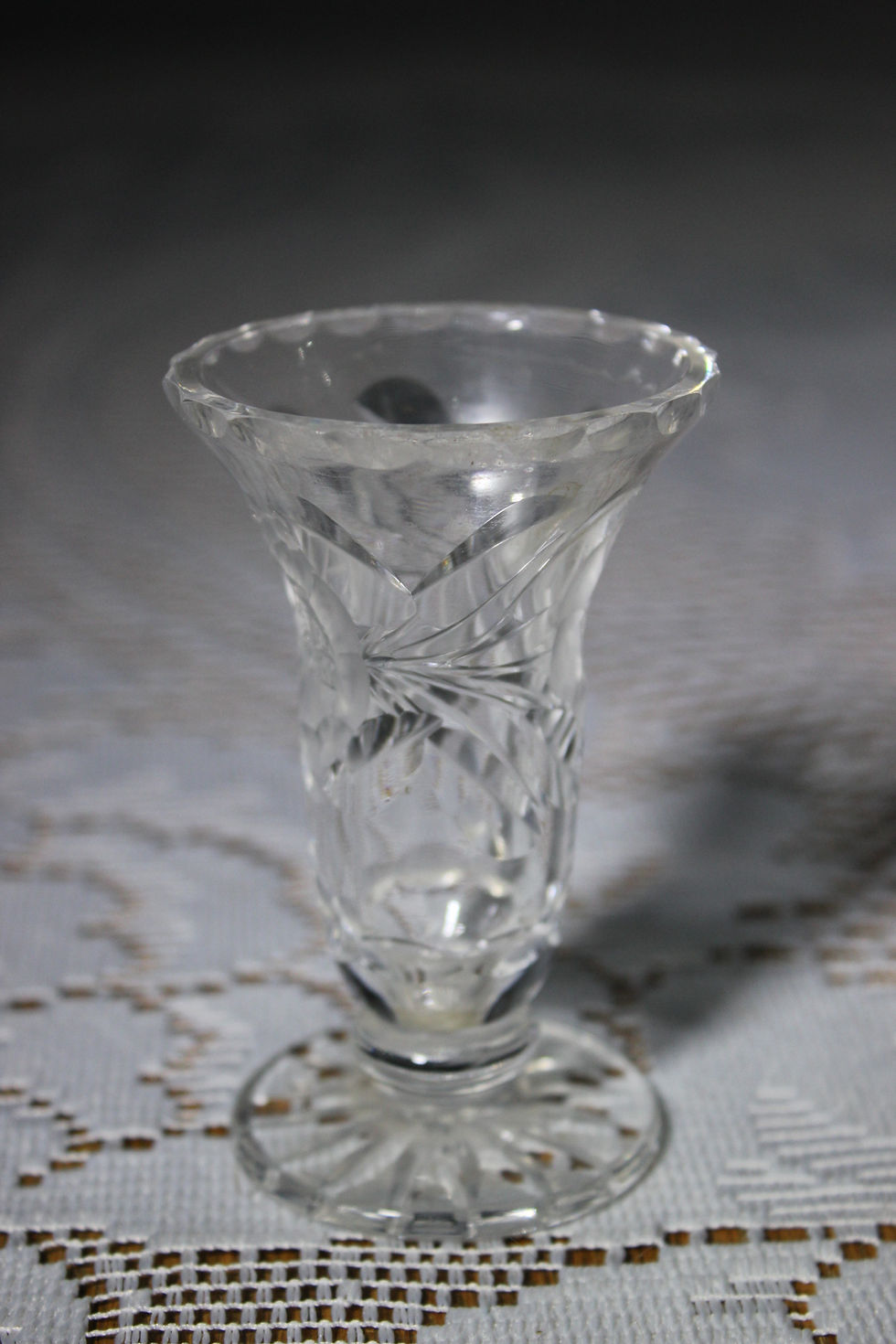 Thumbnail: 1960s Anchor and Hocking Clear Cut Glass Vase