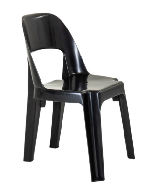 Student plastic chair - black